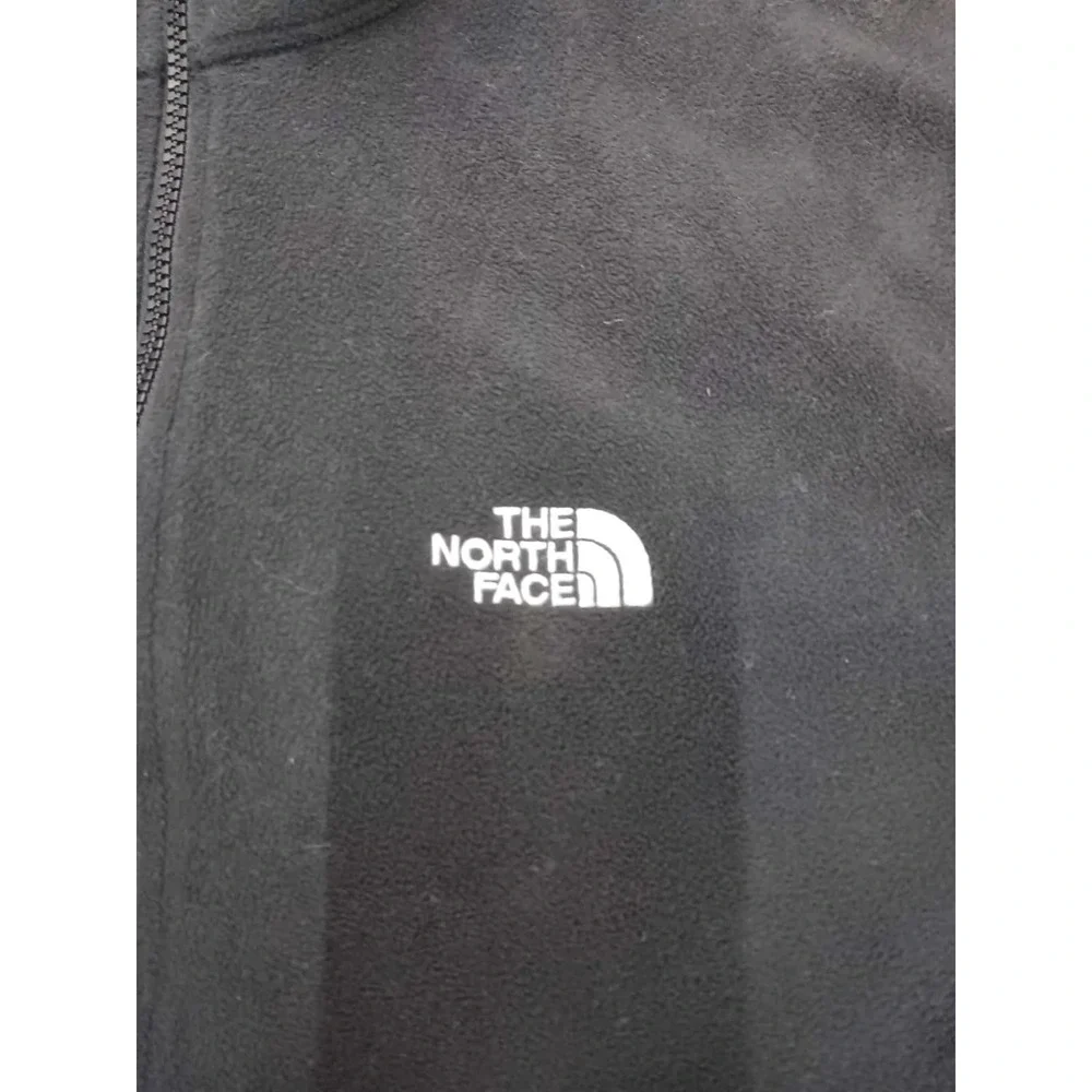 The North Face Fleece Jacket Mens Large Black Logo Mock Neck Full‎ Zip Casual